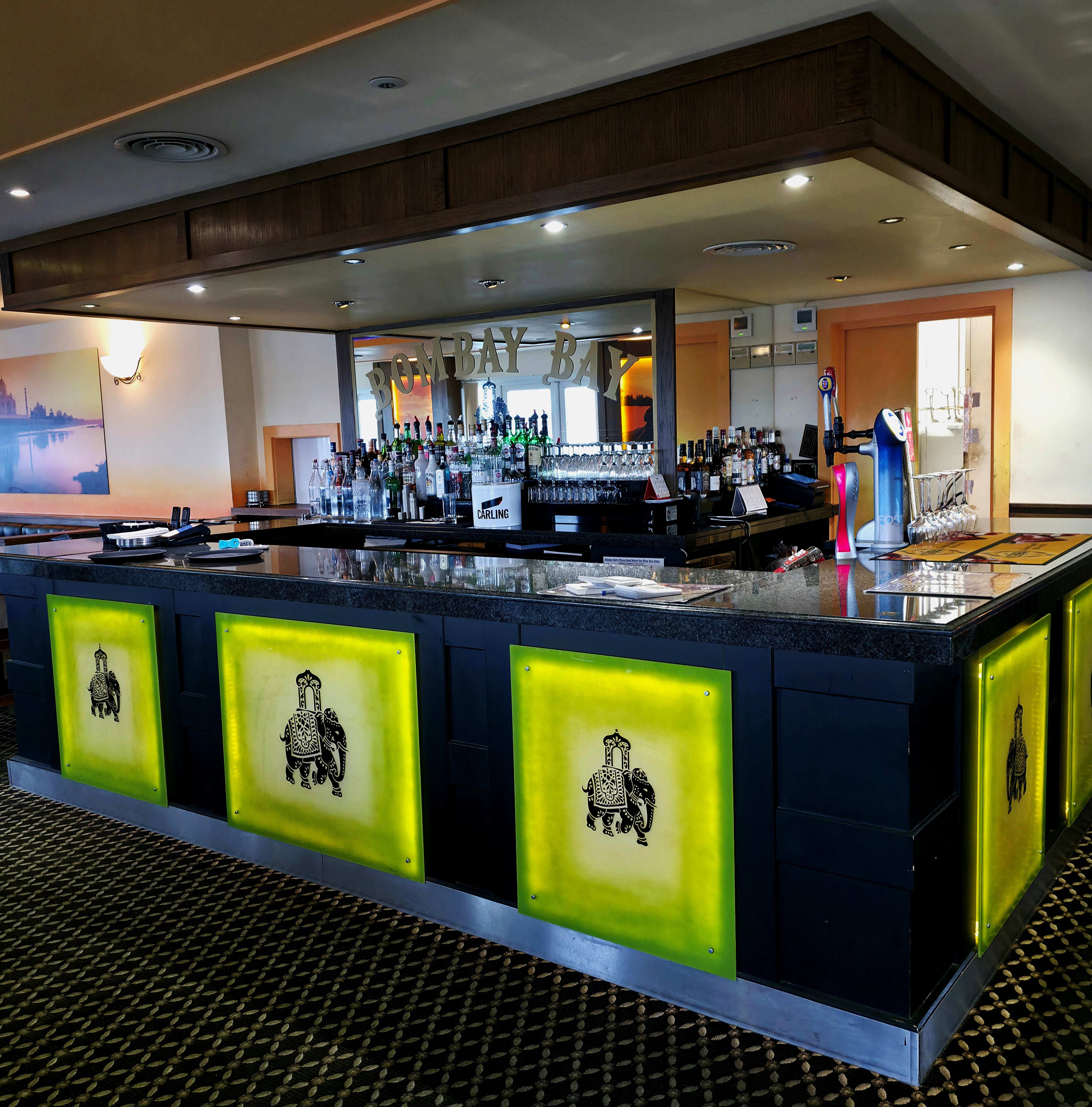 A view inside Bombay Bay, Indian Cuisine food in Southsea Marina.