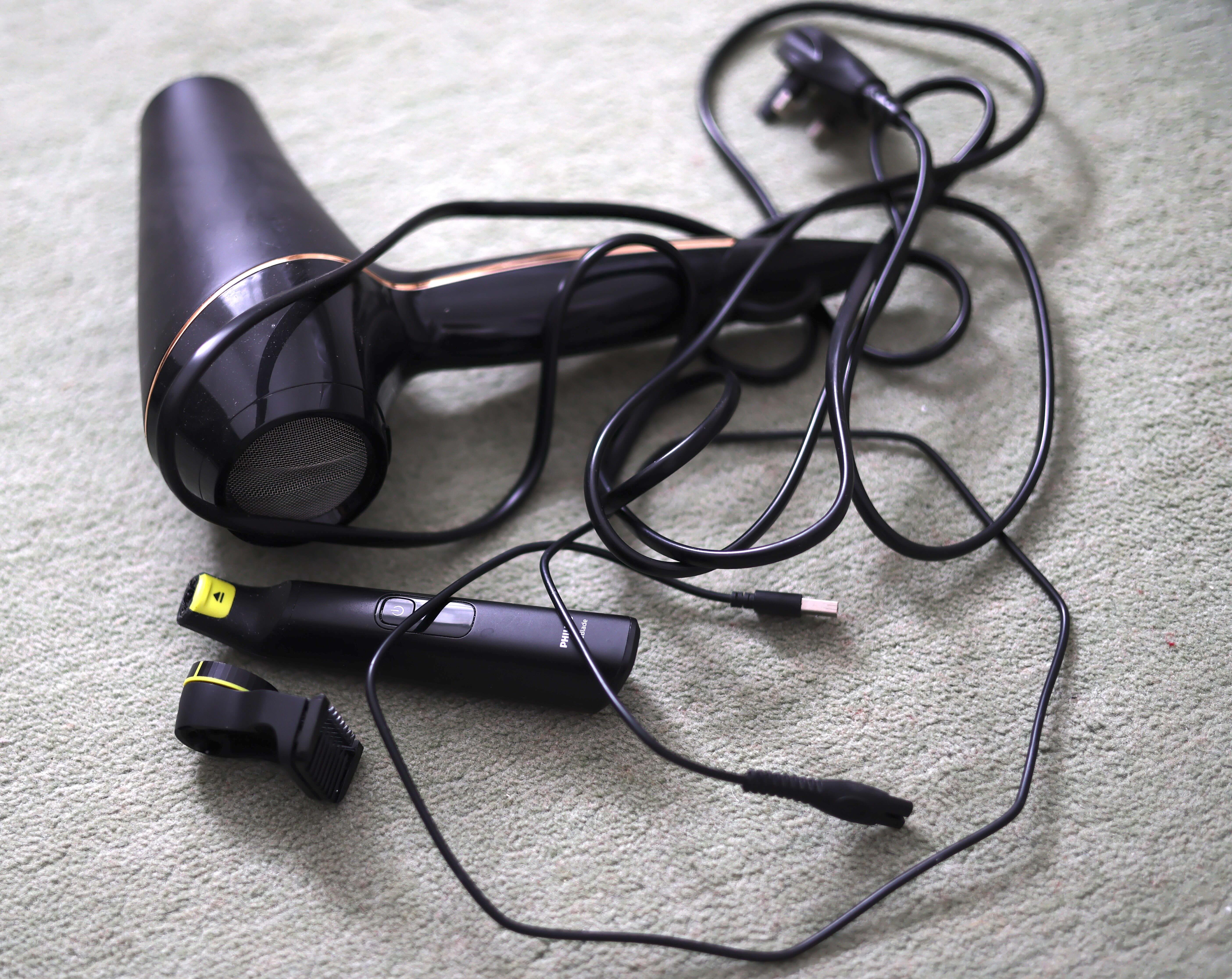 Photo of an old Hairdryer to be recycled for a voucher in PC World. Photo taken in May 2026 by Baldi, A.K.A Amonn AL-Mahrouq.
