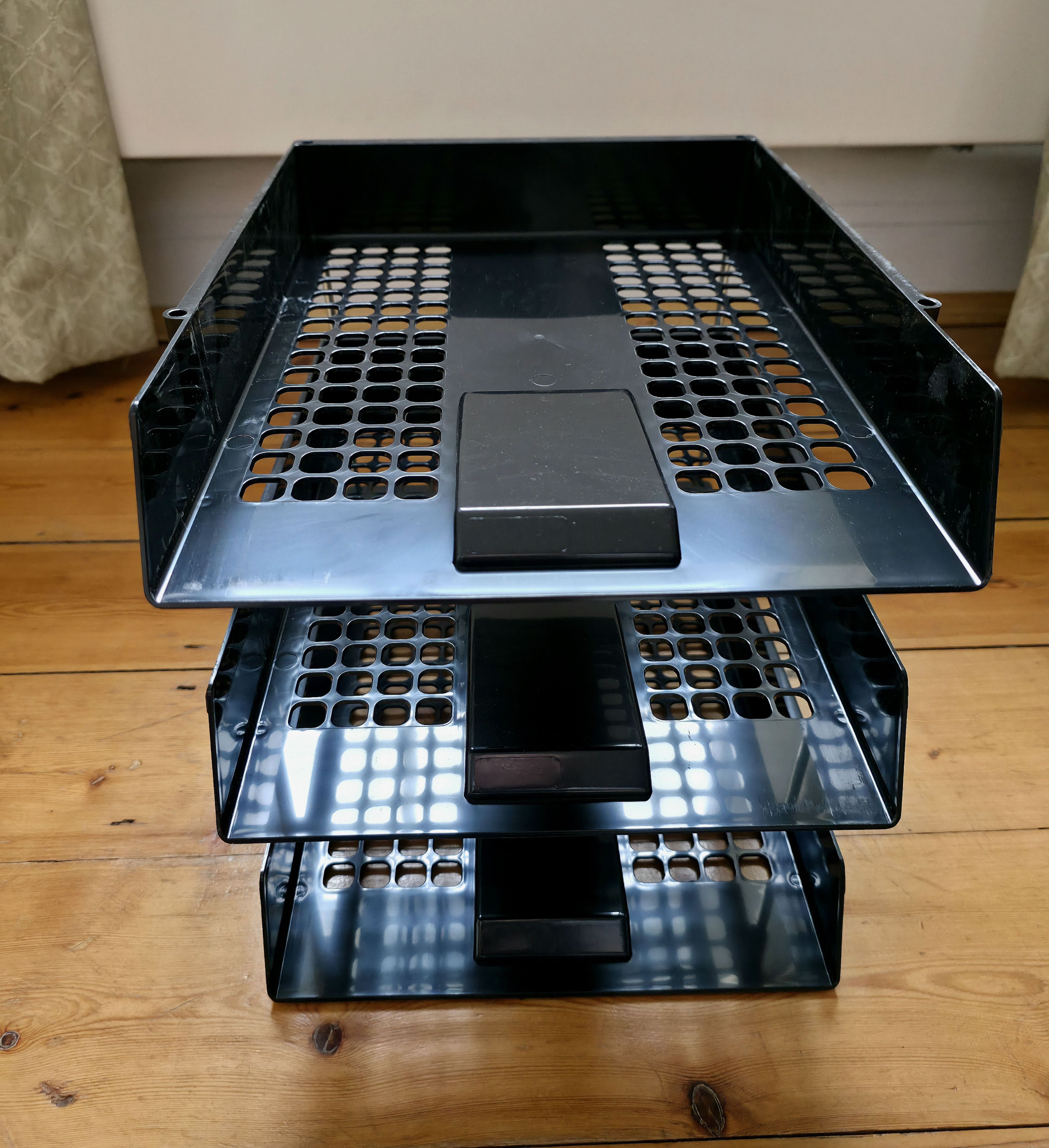 Photo of Birthday Filing Trays given to Baldi, A.K.A Amonn AL-Mahrouq in 2026. Photo taken in February 2026 by Baldi