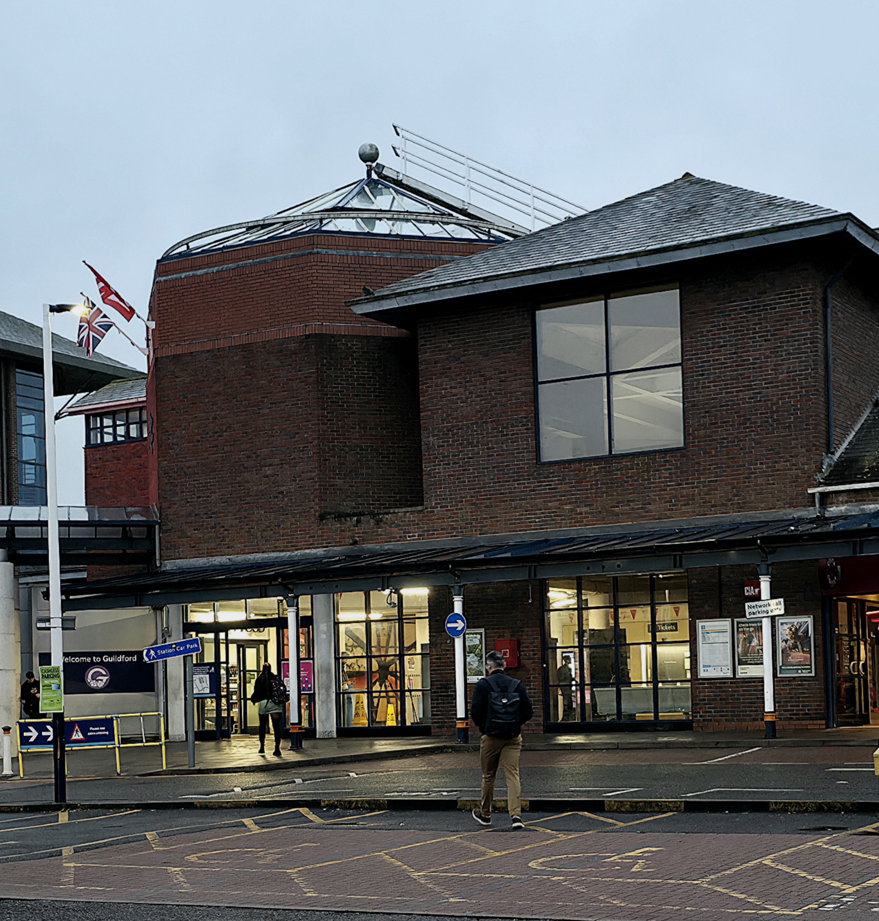 A photo of Guildford Railway Station, Guildford, Surrey, United Kingdom. Photo taken in October 2025