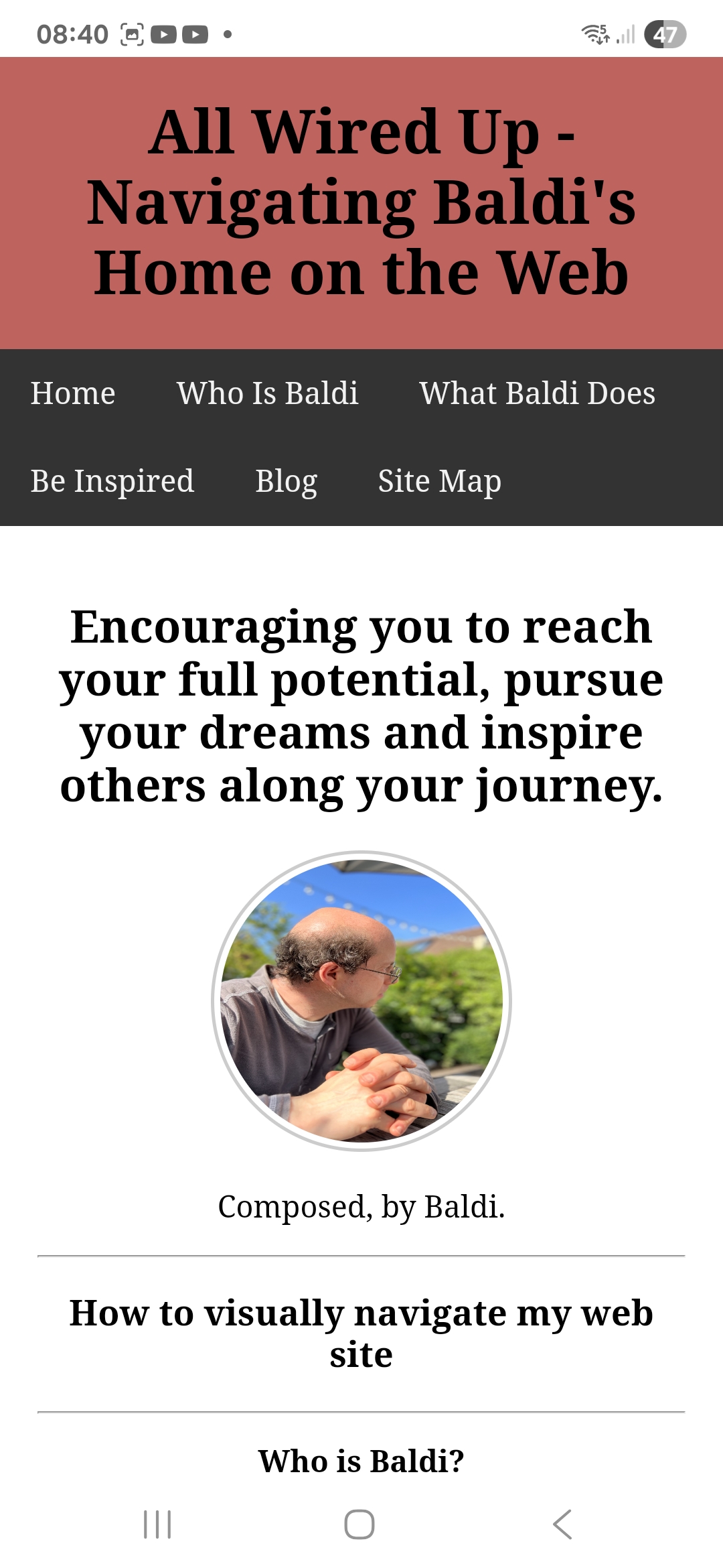 Baldi's new Web Site Map for 14 July 2025.