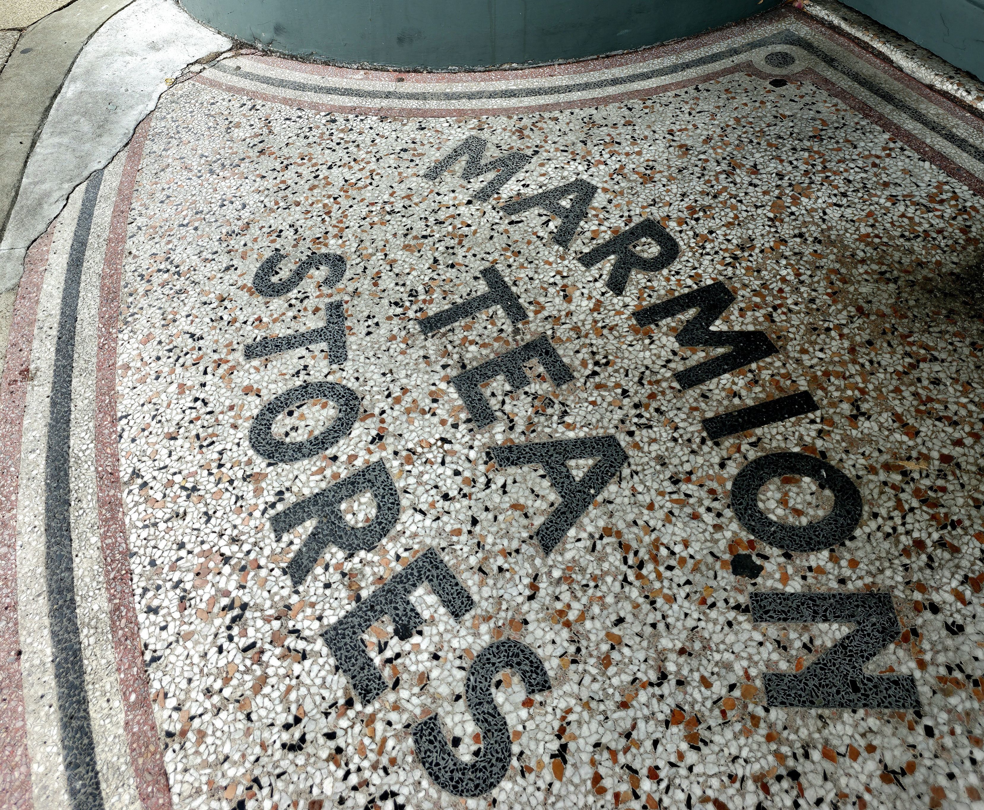 A photo of the original Marmion Tea Stores Logo, Southsea, Hampshire, United Kingdom taken in late October 2025.
