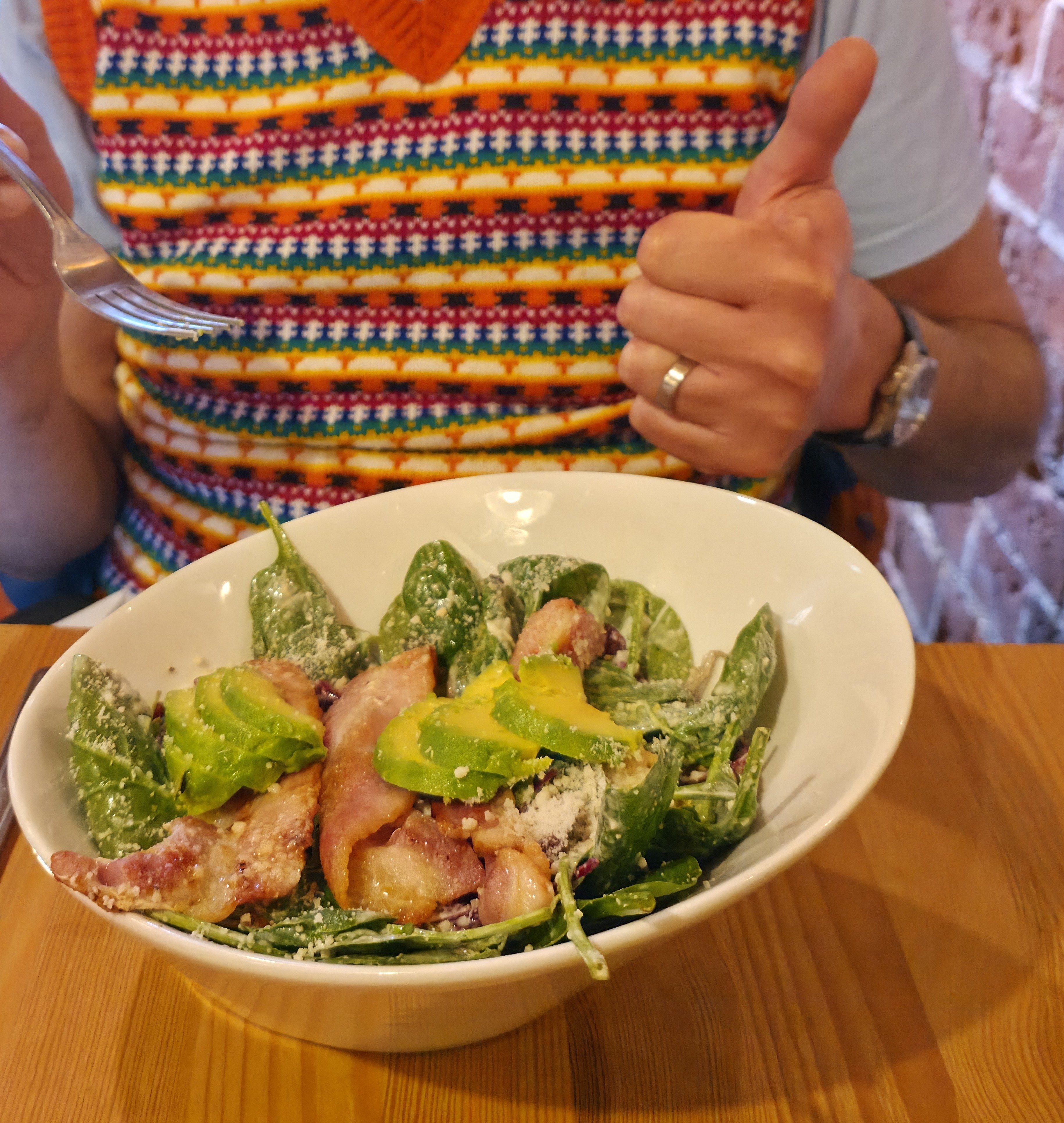 Photo of the Southsea Castle, The Courtyard Cafe, Southsea, Hampshire, United Kingdom, Chicken, Bacon and Avocado Salad. Photo taken in 2025 by Baldi, A.K.A Amonn AL-Mahrouq