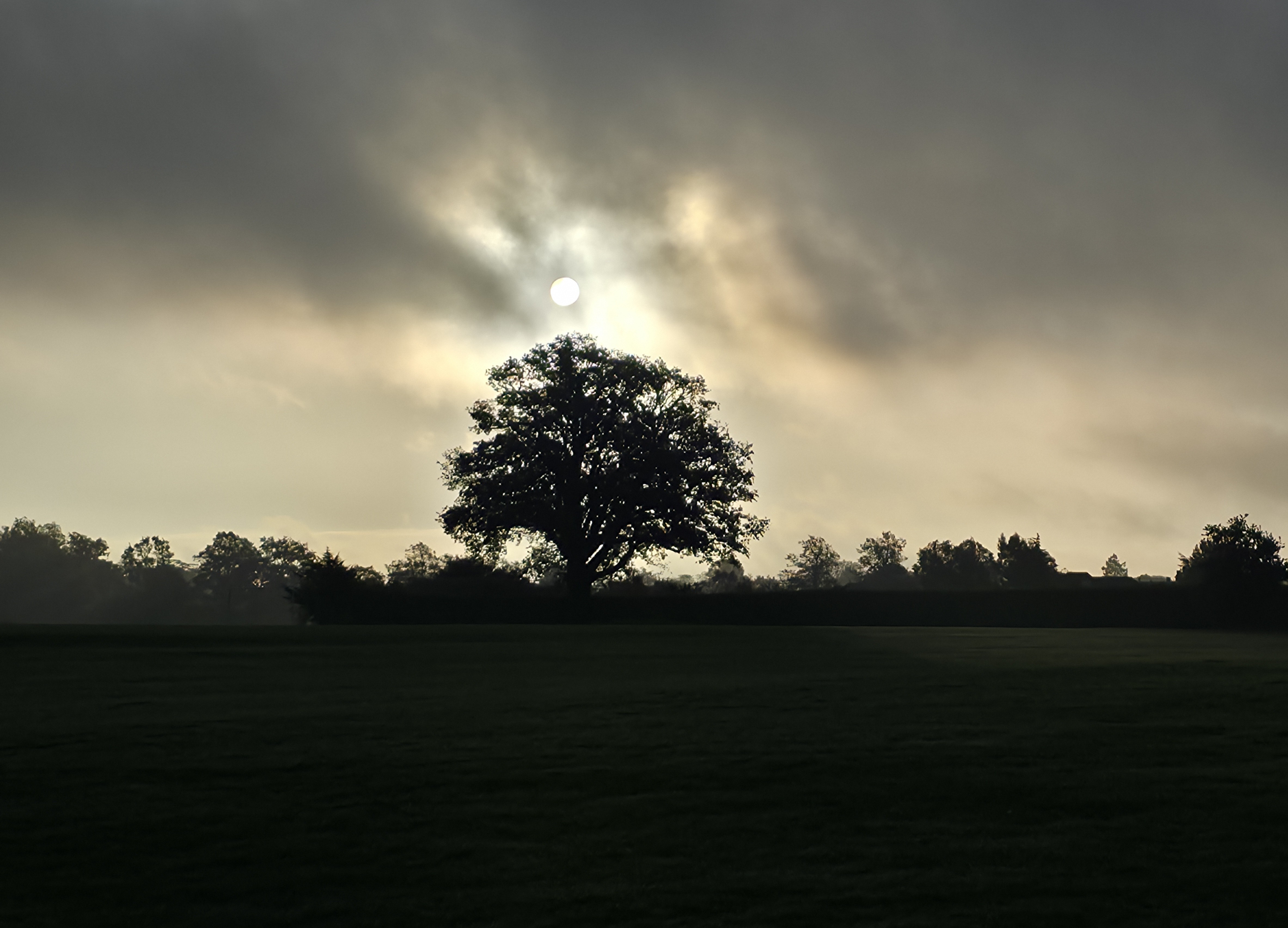 An inspirational view of sunrise over Stoke Park, Guildford, Surrey, United Kingdom. Photo taken in September 2025